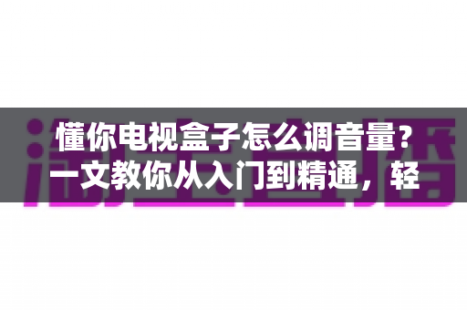懂你电视盒子怎么调音量?一文教你从入门到精通,轻松搞定音效设置不踩坑 懂你电视盒子怎么调音量?一文教你从入门到精通,轻松搞定音效设置不踩坑