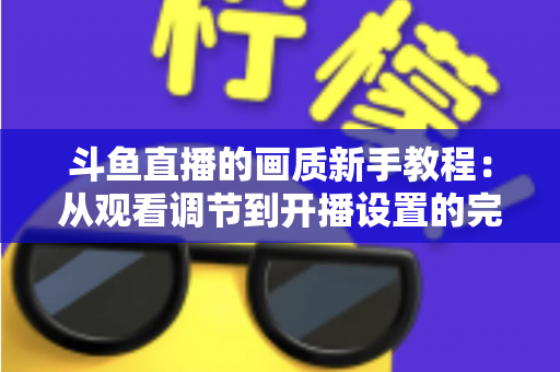 斗鱼直播的画质新手教程：从观看调节到开播设置的完整优化指南