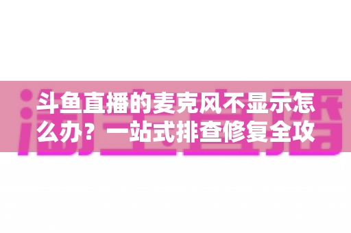 斗鱼直播的麦克风不显示怎么办？一站式排查修复全攻略，让您的直播声音快速恢复正常