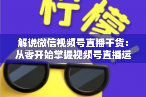 解说微信视频号直播干货：从零开始掌握视频号直播运营技巧与实战指南