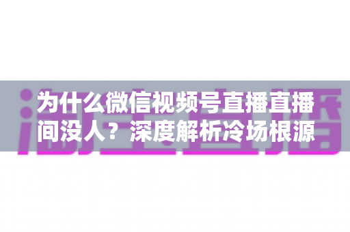 为什么微信视频号直播直播间没人？深度解析冷场根源与快速起号引流实战攻略